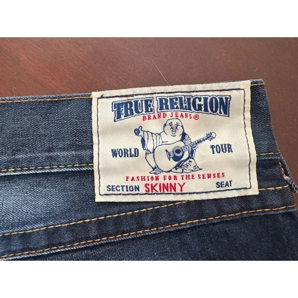 True Religion Men’s Dark Wash Skinny Jeans with Flap Pockets Size 44 x 33